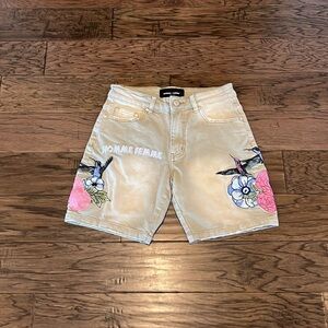 Homme + Femme Unisex Denim Wear Embroidered Shorts NWT Size 28